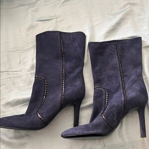 Tamara Mellon Chic Women's Suede Boots in Deep Blue